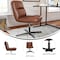 Flash Furniture Chloe Mid-Back Cognac Padded LeatherSoft Armless Office Chair Adjust, Swivel Function, Black Frame CH-232174-CGN-BK-GG - alternate 9